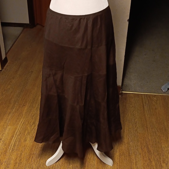 NECESSARY BROWN LONG SKIRT - Picture 2 of 4